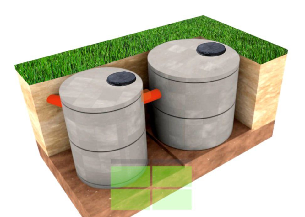 Армований септик із бетонних кілець - К235 надійна каналізація, вигріб