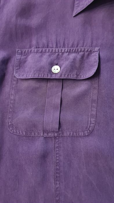 Koszula 100% Silk Jedwab. Głęboki Fioletowy, Śliwkowy. Oversize M / L