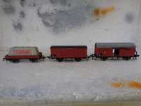1:87 Fleischmann 3 vagões de mercadorias comboio