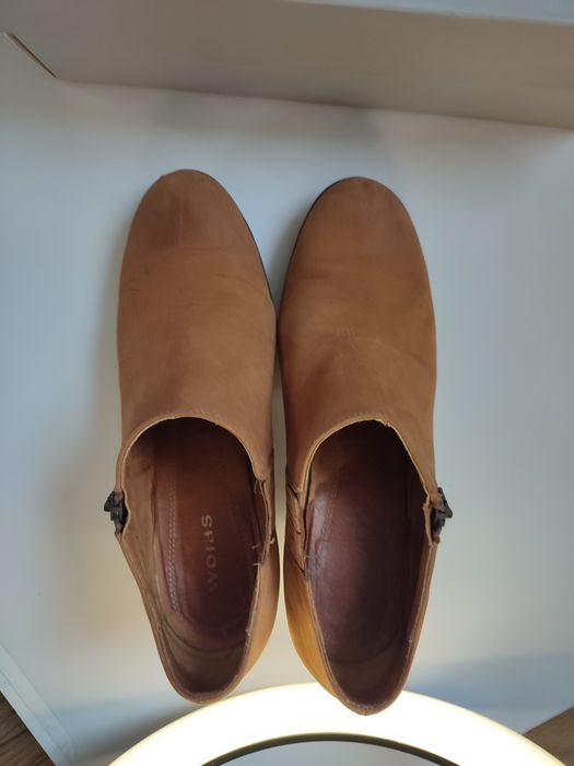 Botki damskie firmy Wojas roz 40, karmelowe , skóra naturalna