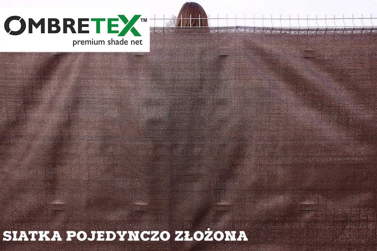 Siatka cieniująca osłonowa płot Ombretex brąz 1,5x50m 200g hurtownia