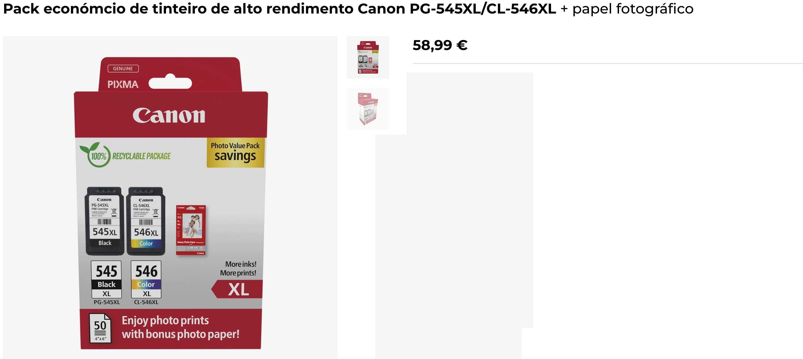 Tinteiros Impressora Canon Originais Selados