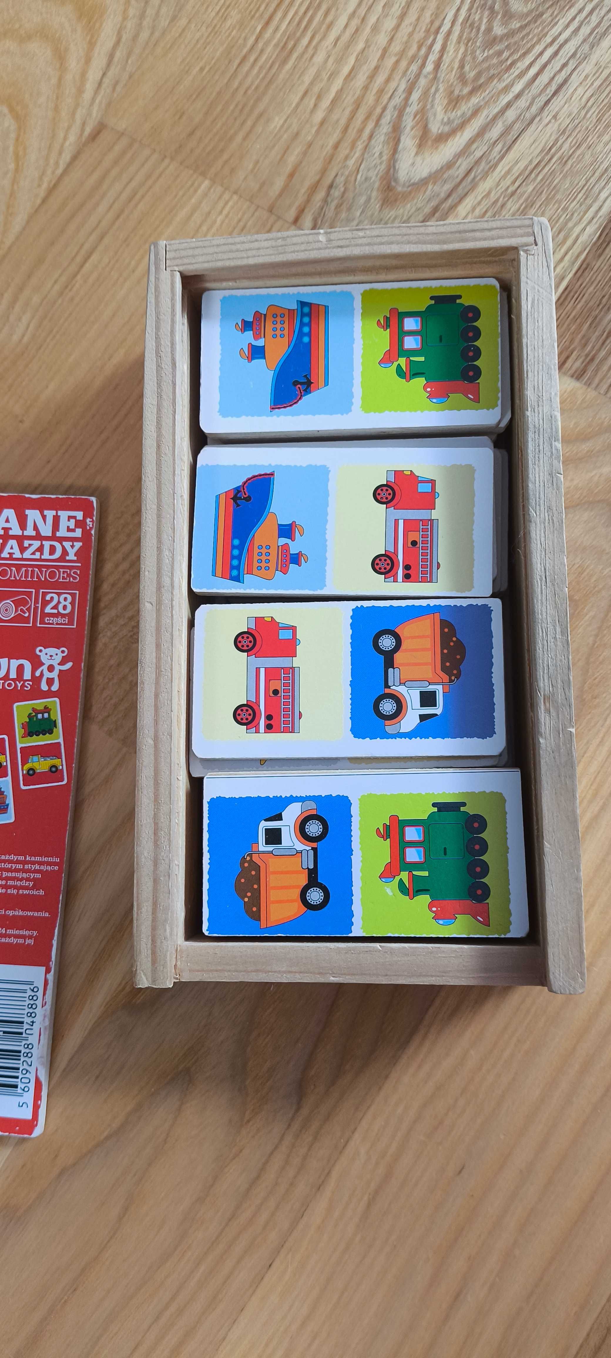 Domino drewniane pojazdy elefun 2+