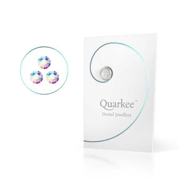 Quarkee™ Crystal Clear AB 1,8mm 3szt. kryształek biżuteria nazębna