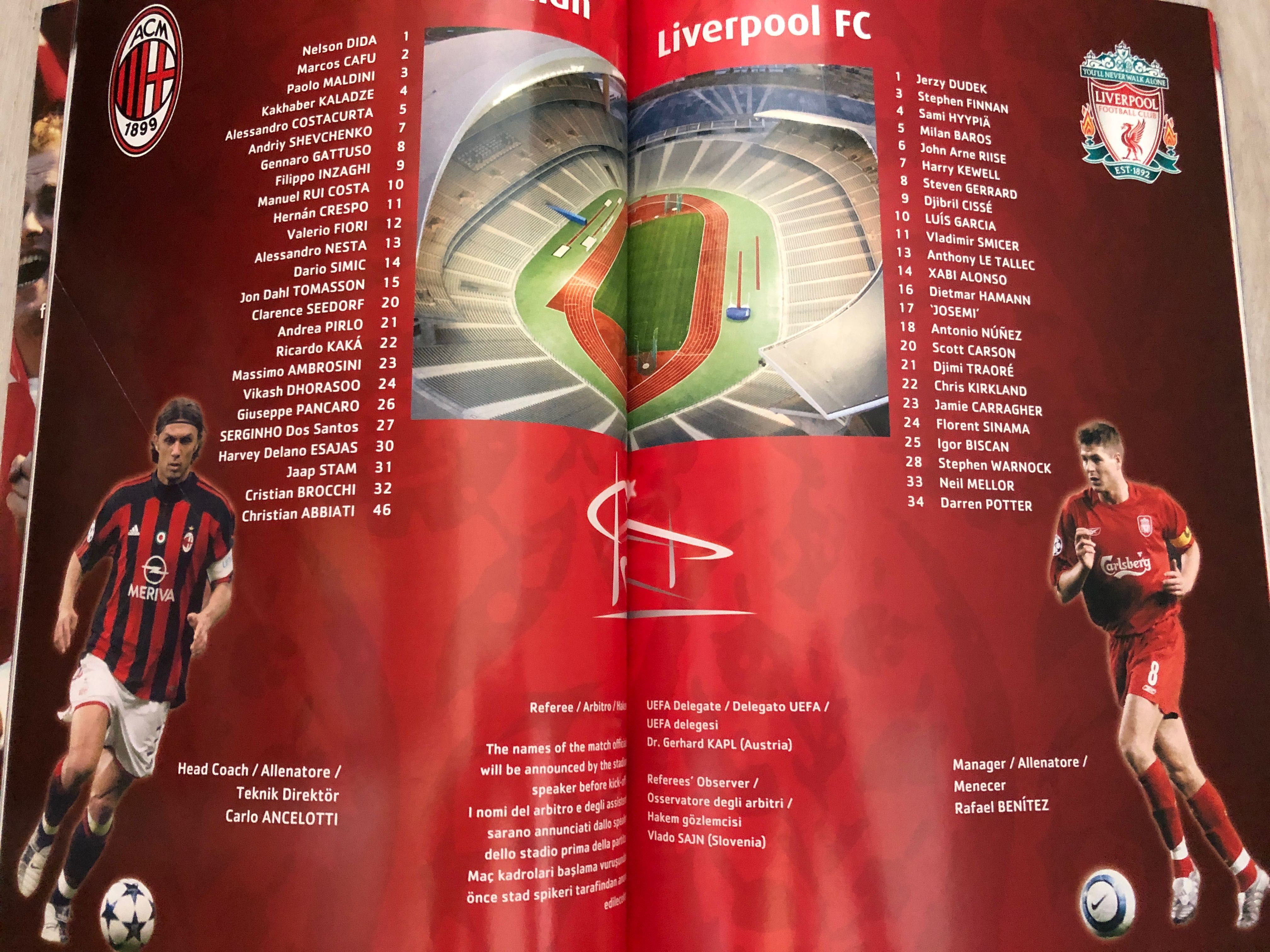 Program meczowy finał Liverpool Milan 2005 autograf Jerzy Dudek !