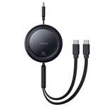 BASEUS kabel zwijany 2w1 Typ C do 2 x Typ C 100W 1 m czarny