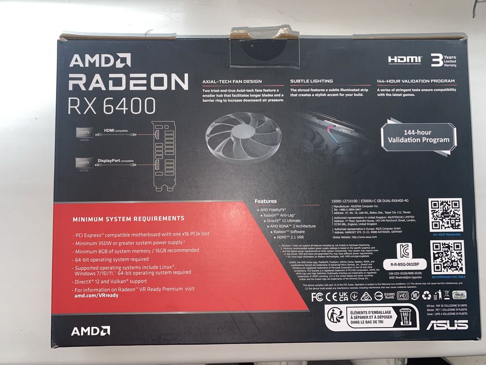 Відеокарта Asus Redeon rx 6400 Dual