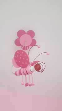 żyrandol dla dziewczynki różowy motyl