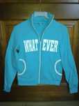 Turkusowa bluza z napisem WHATEVER - rozmiar XS/S - Y2K