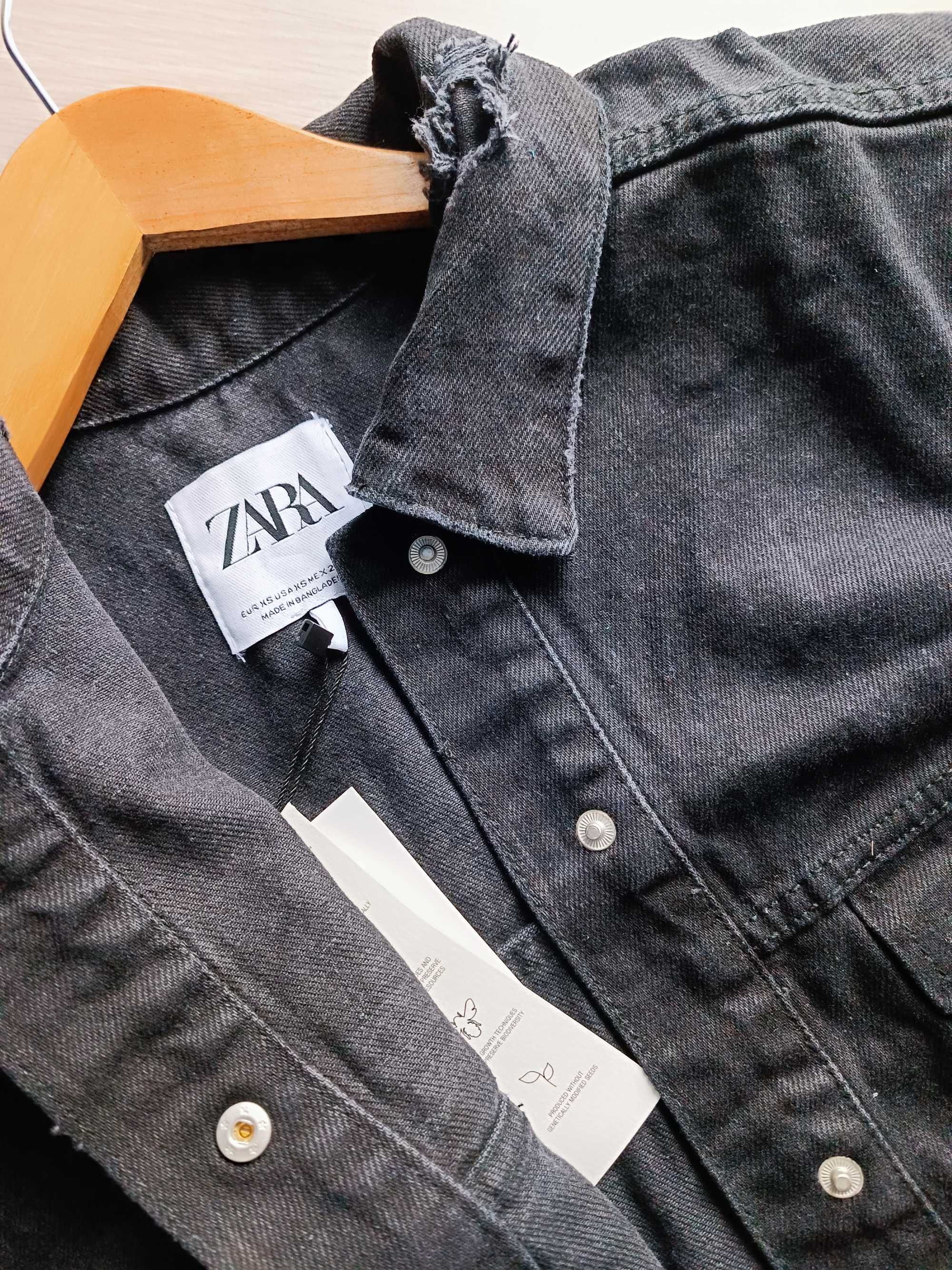 Стильна новинка саме для тебе Чорна Джинсовка Zara джинсовая куртка