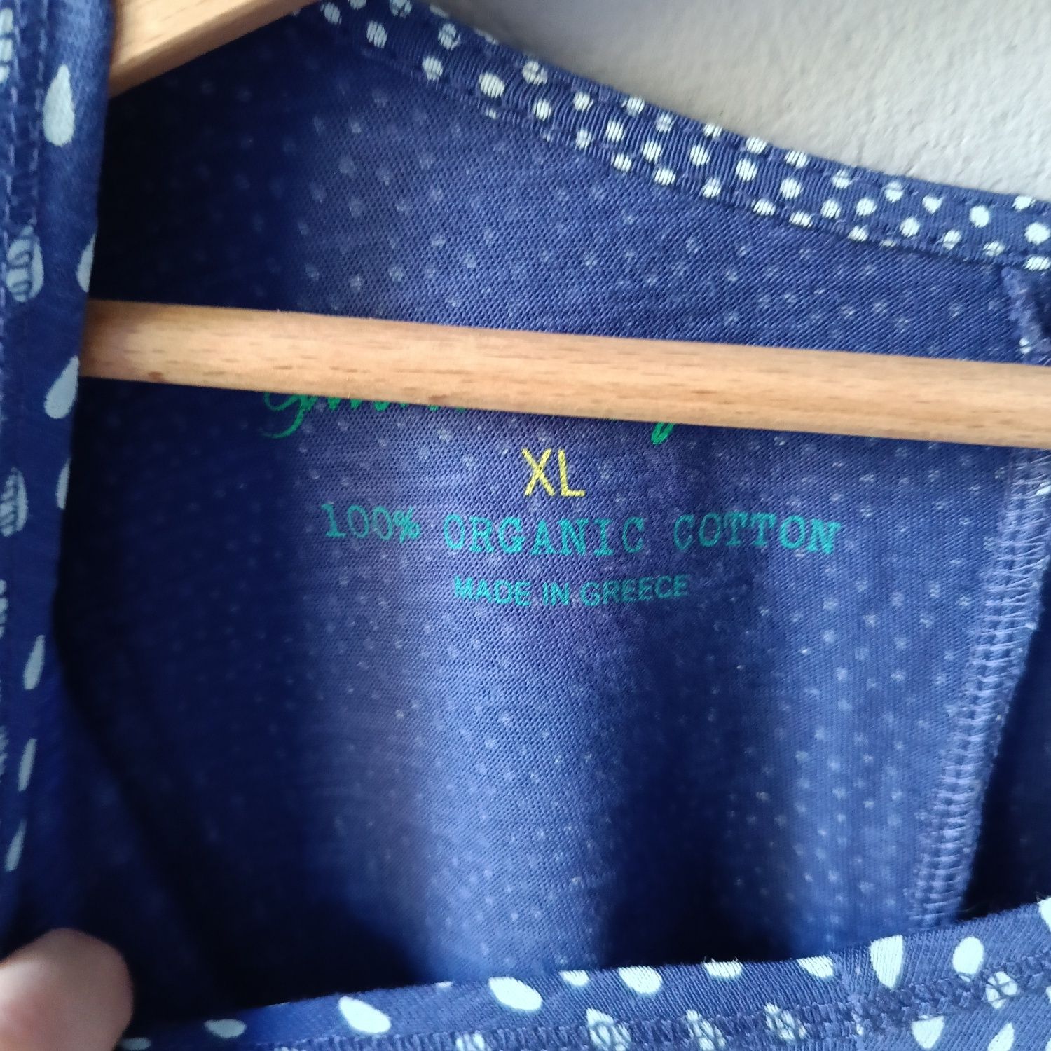 54 7XL wygodna bluzka damska w kropki bawełna.organiczna do pracy
