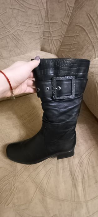 Продам шкіряні зимові сапоги