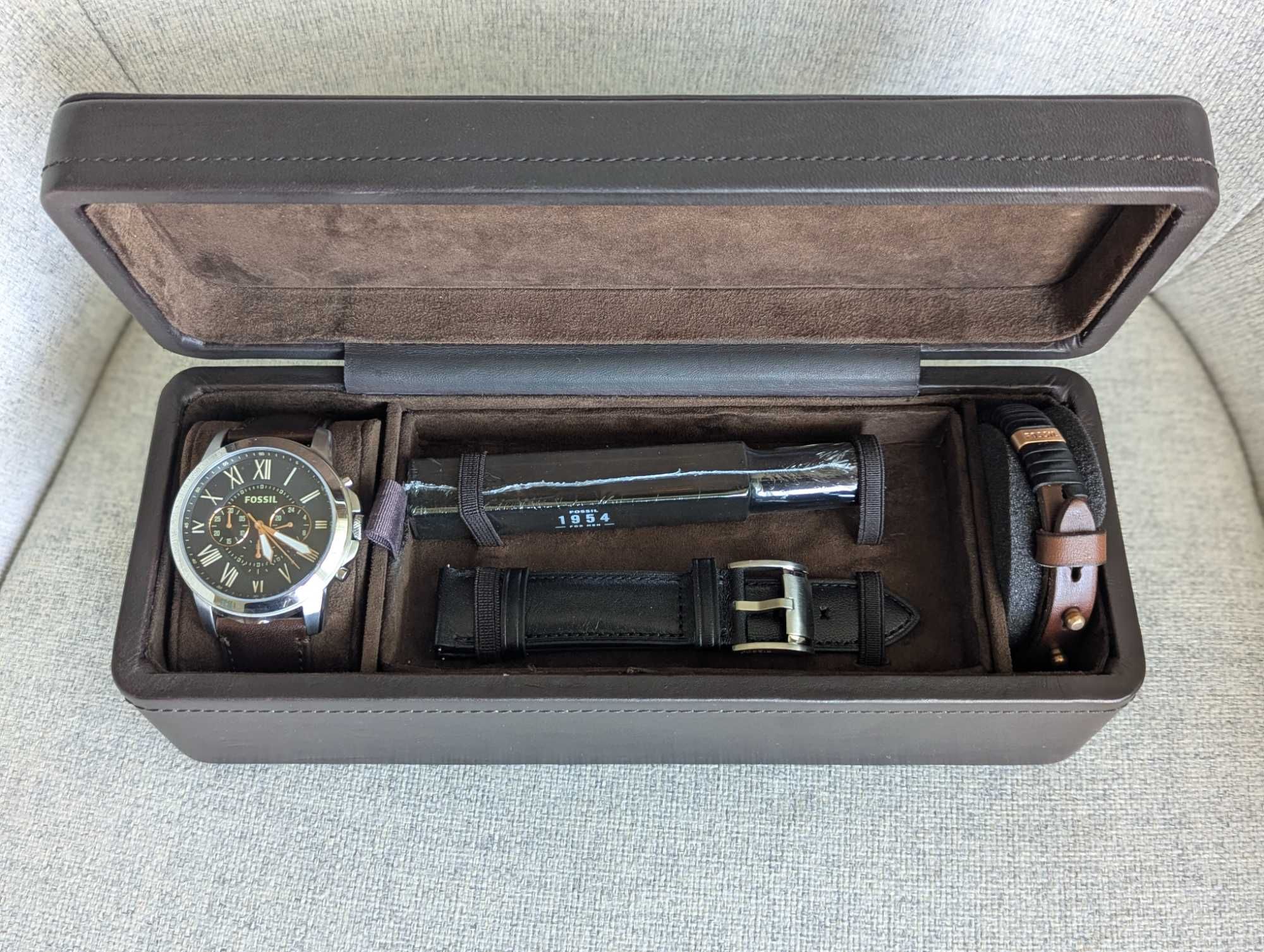 Nowy zegarek Fossil FS5125SET + perfum i akcesoria