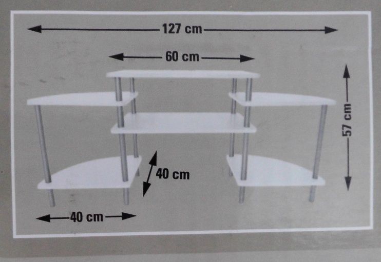 Biurko Regał pod RTV komputer itp. 127x57x40cm biały