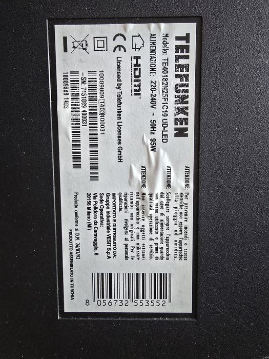 Telefunken TE40182N25F1C10 UD-LED, 17IPS20, 17MB82S