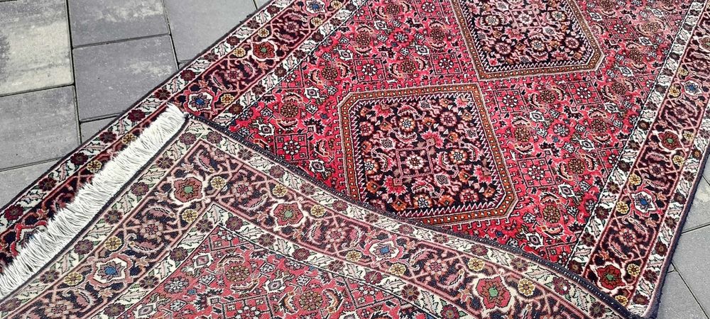 Bidjar Medallion dywan wełniany chodnik tkany ręcznie 300 x 95 cm
