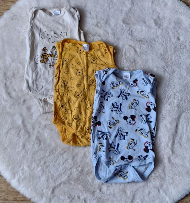 Zestaw trojpak body niemowlęce Disney idealne pod bluzki rozmiar 86 92