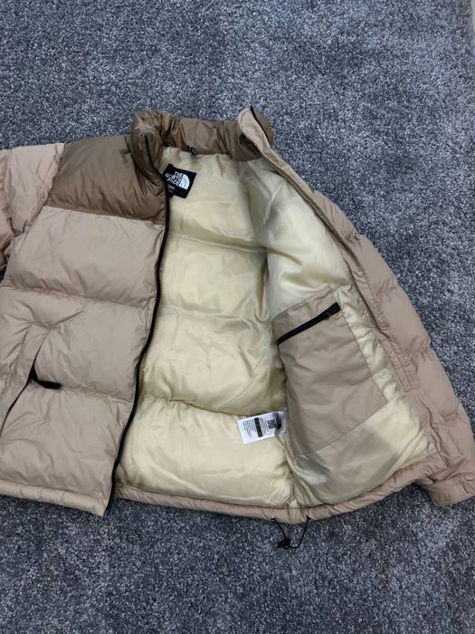 The North Face 700 бежевий пуховик теплий зимовий тнф