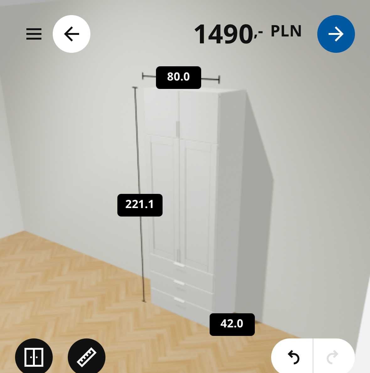 Szafa IKEA PLATSA z lustrami i nadstawką