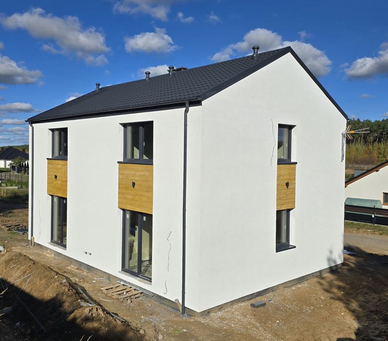 Nowy Segment 80m2 w stanie deweloperskim Więcbork -pompa ciepła, ogród