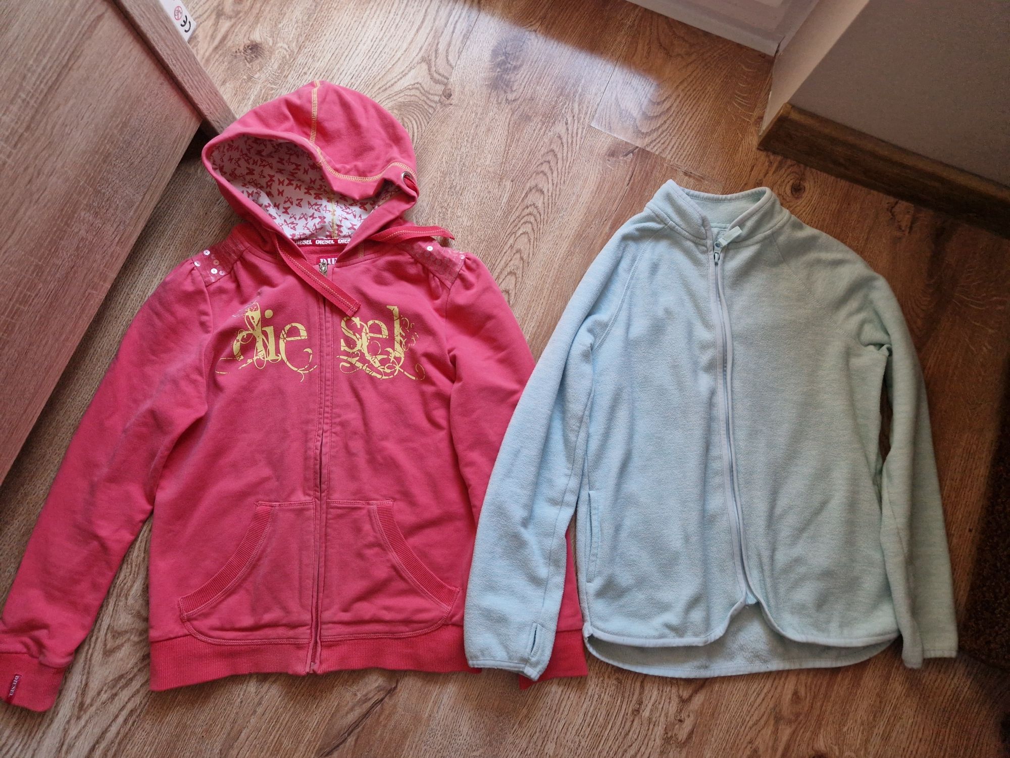2 bluzy rozpinane r.140 dziewczynka