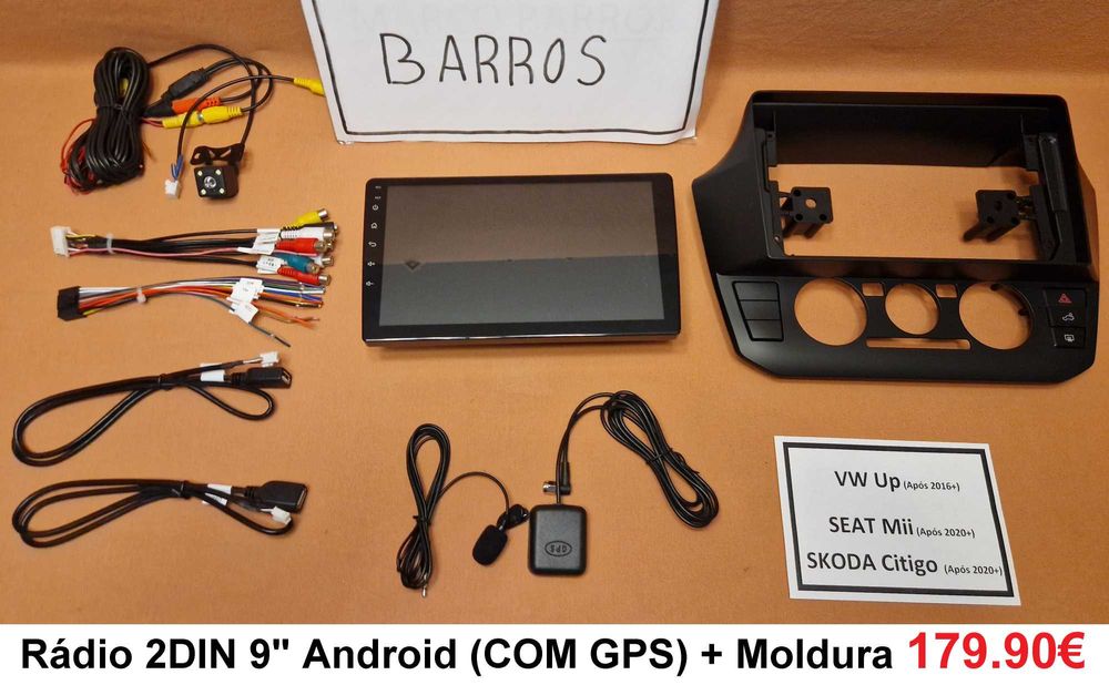 Rádio 1DIN • VW Up • SEAT Mii • SKODA Citigo • Android (2DIN) GPS