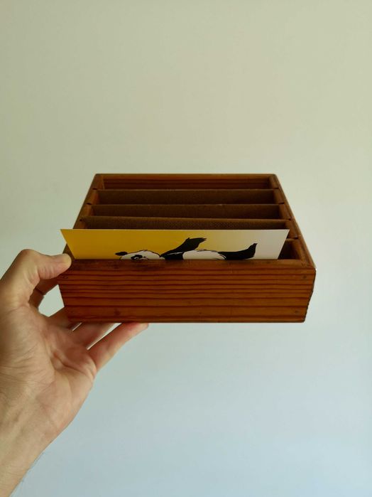 Caixa de arquivo em madeira - para organizar; vintage industrial