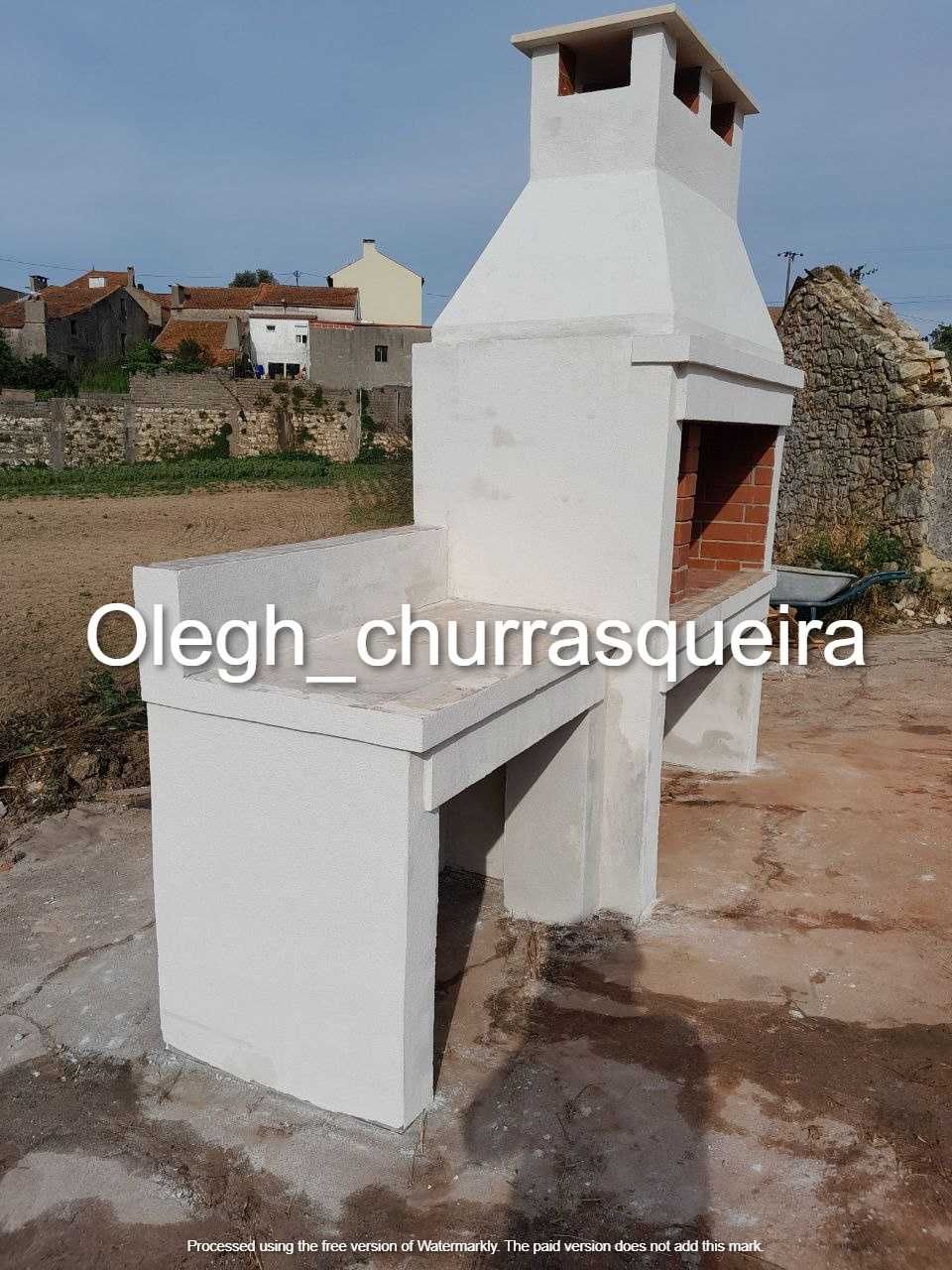 Churrasqueira, forno de pizza, fogão a lenha - construção manual