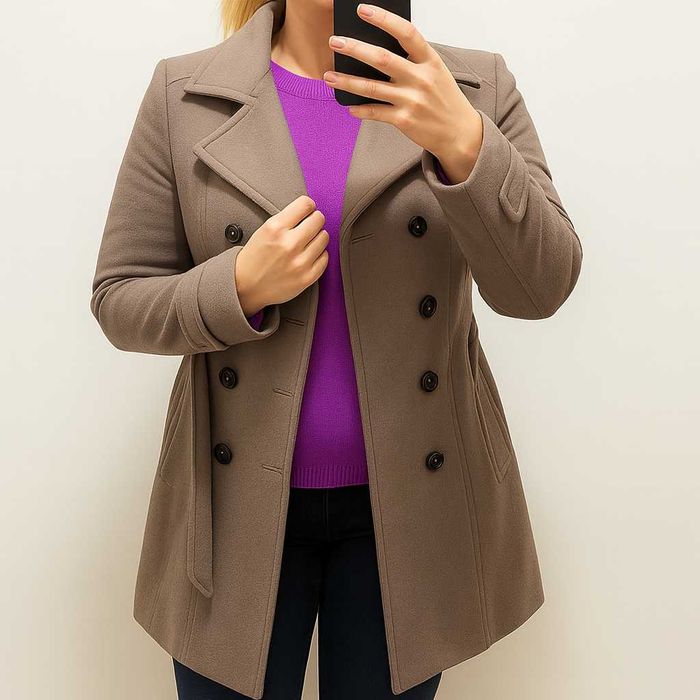 Wełniany płaszcz Camaieu, rozmiar 36