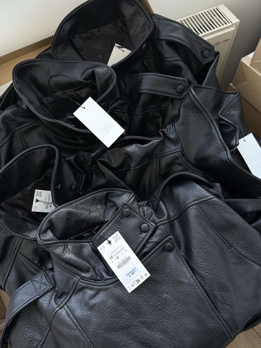 Куртка  Zara з ефектом шкіри в стилі ysl