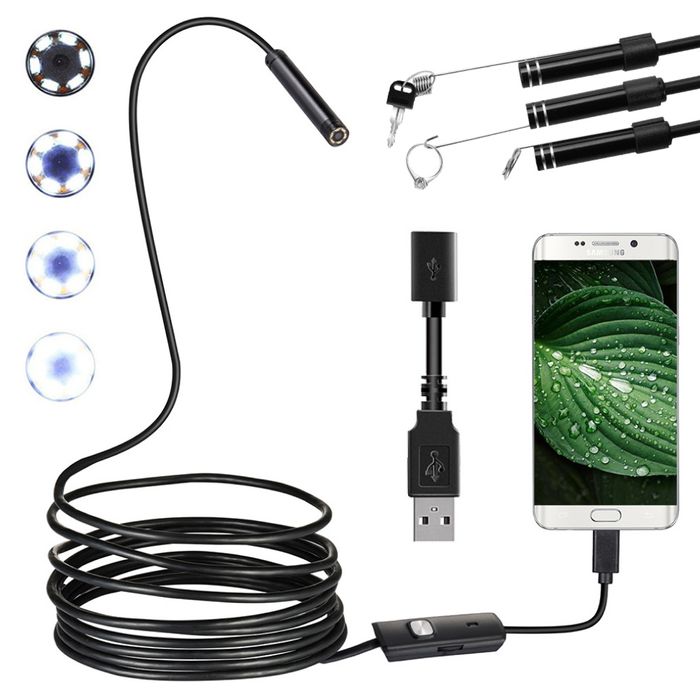Эндоскоп - бороскоп, мини камера цифровая для телефона 2 метра 5,5 мм