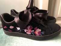 PUMA / Женские 100% Замшевые кроссовки / Вышивка Шелком / UK 5 / 24 см