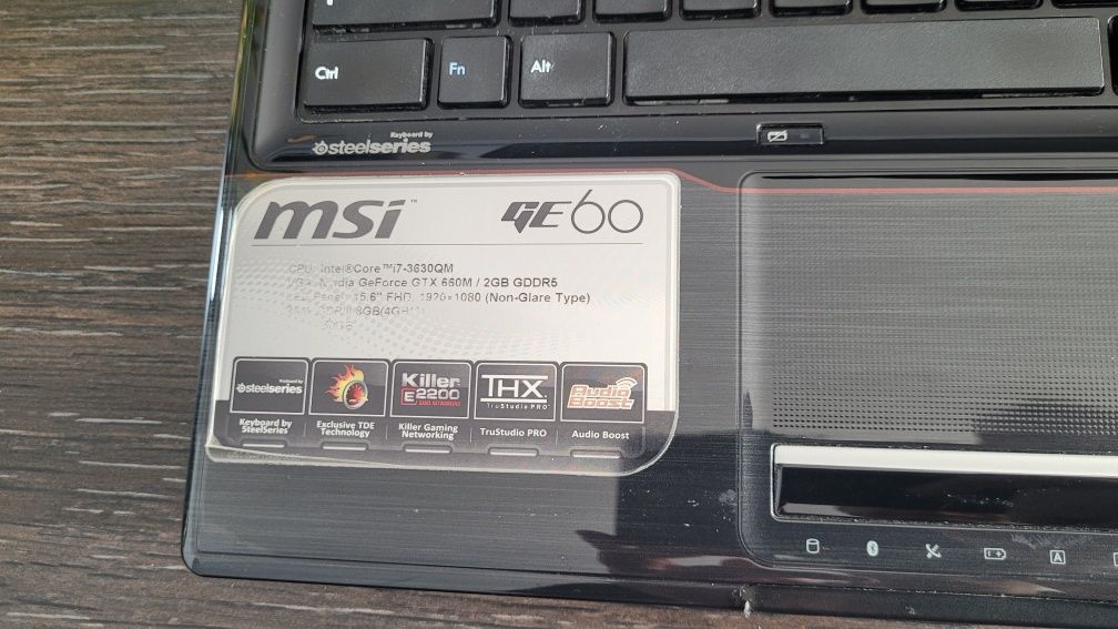 MSI GE60 i7-3630QM GTX660M 8GB RAM