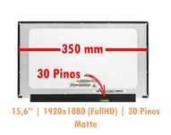 Ecrã LCD 15.6'' 30 Pinos 1920x1080 FullHD LED Slim NT156FHM-N62 350mm