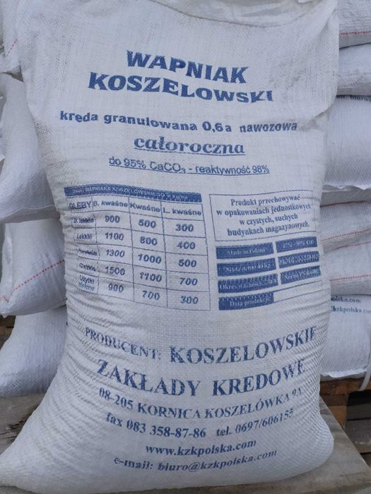 WAPNO GRANULOWANE KREDA nawozowa granulowana 06a, Wapniak Koszelowski,