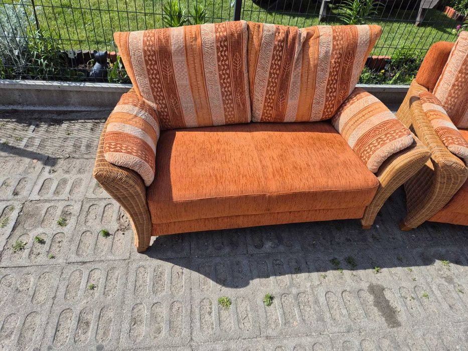sofa rattanowa 3 2 1 rattan z rattanu naturalny ratan meble na taras
