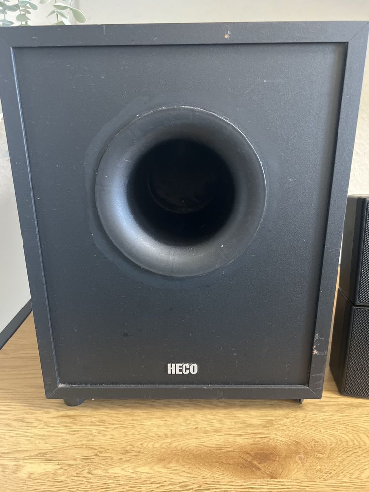 #1037 zestaw 5.1 heco subwoofer pasywny satelity głośniki kino domowe