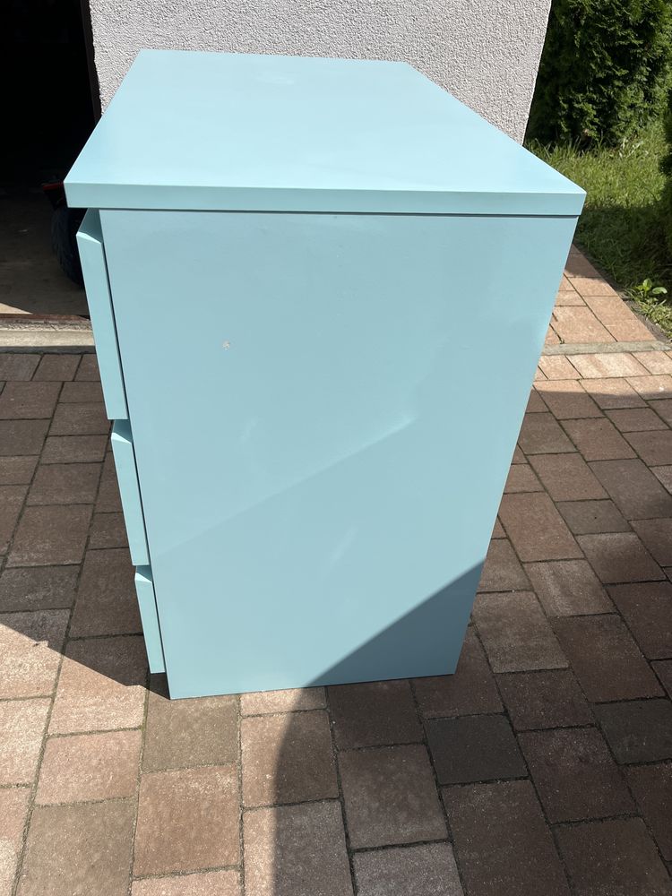 Komoda MALM IKEA 3 szuflady jasny turkus
