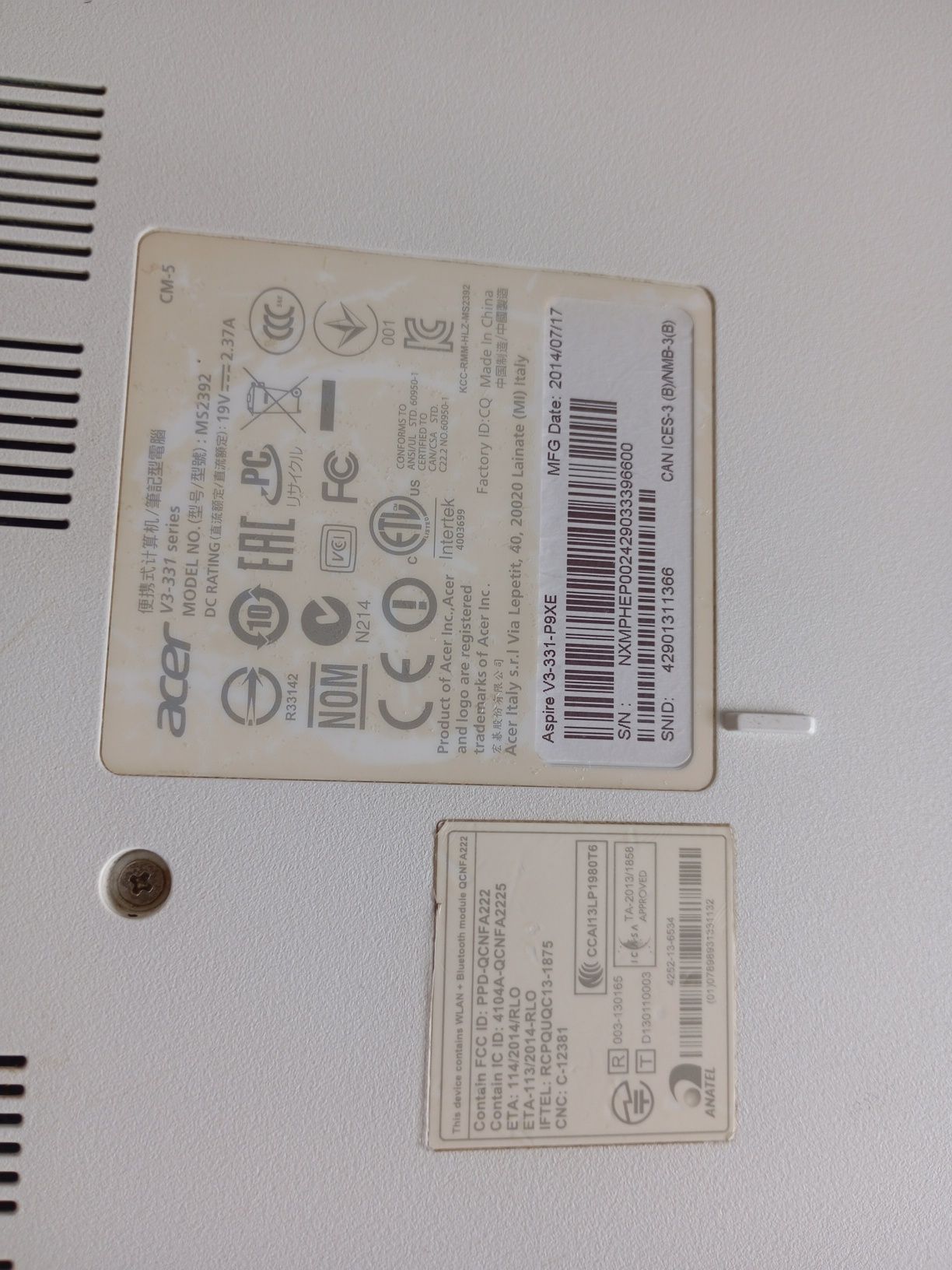Acer notebook super stanAspire V3 331.