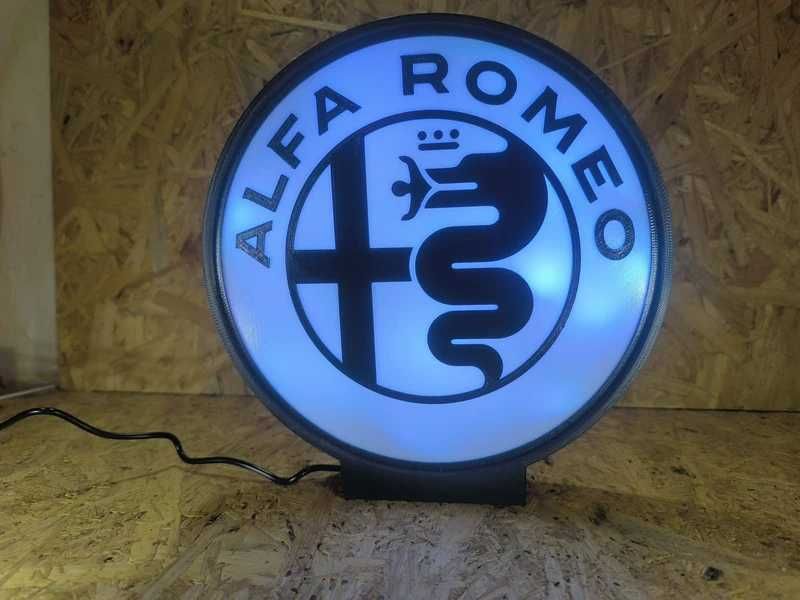 Luminária / Lightbox Alfa Romeo – Design Duas Cores