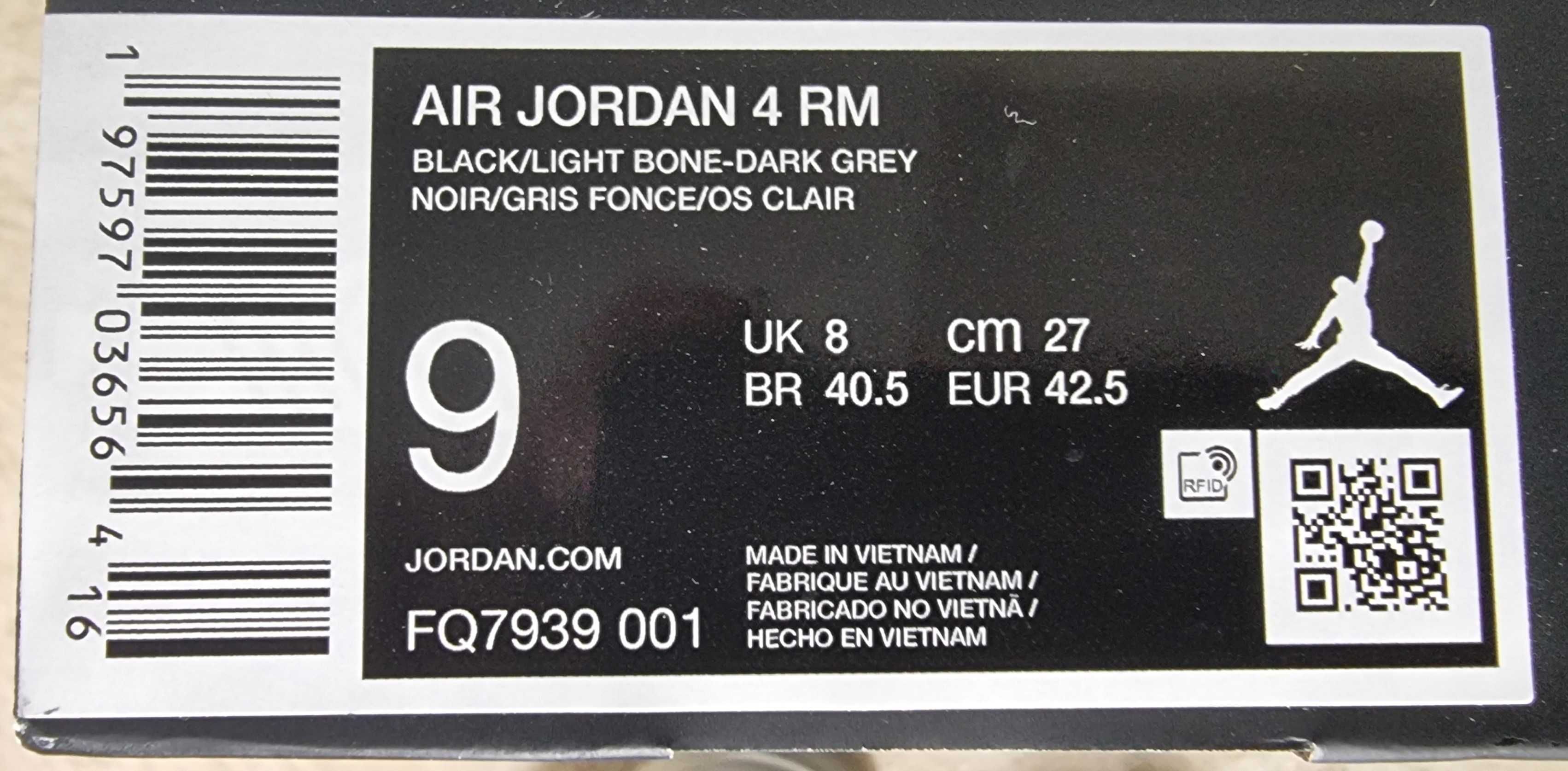 JORDAN 4 RM Black Light Bone
