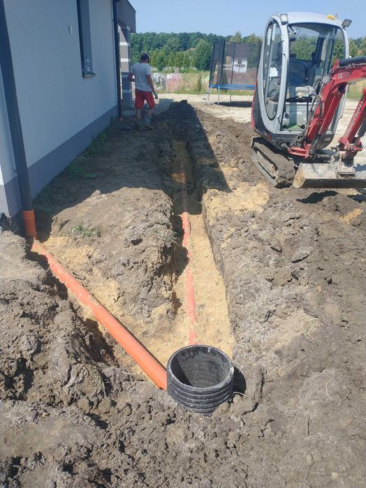 Sieci i przyłącza wod-kan,deszczówka,prace ziemne,fundamenty,transport