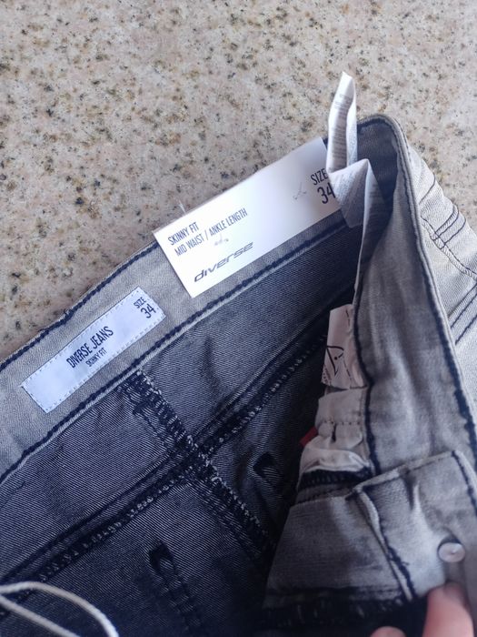 jeansy skinny Diverse XS szare rurki Nowe z metką