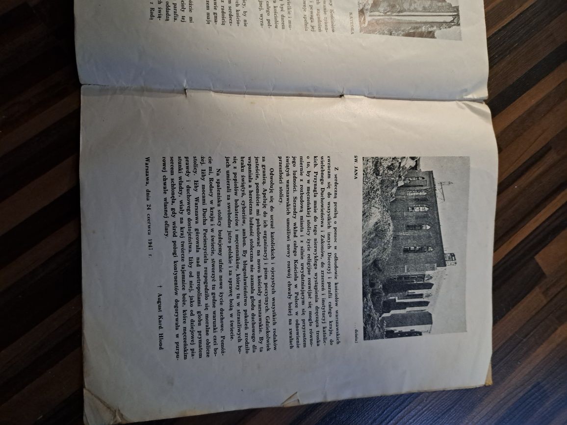 Stare czasopismo Śmierć i pogrzeb ks.Kardynała Augusta Hlonda 1949