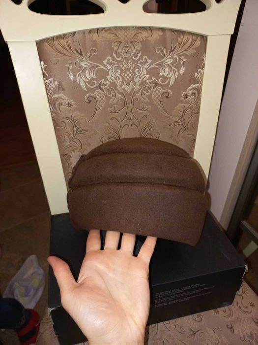 Фетрова жіноча шляпка, берет, капелюх Helen Line, коричневий, 54-55 см