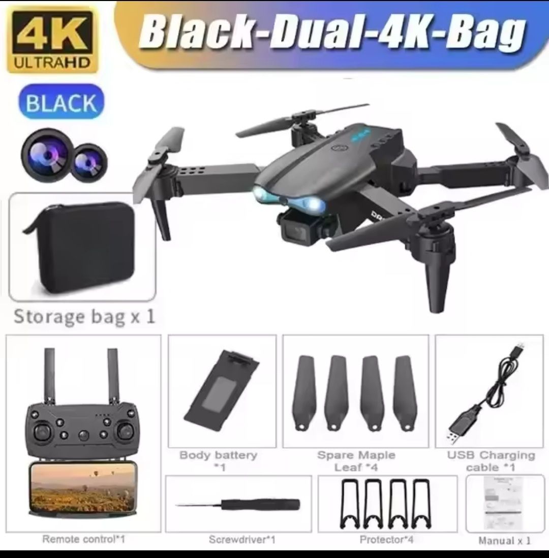 РОЗПРОДАЖ! Квадрокоптер дрон E99 Pro  радіокерований Black