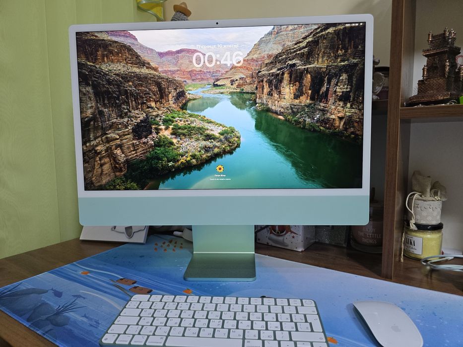 Моноблок Apple iMac 24" М1 4.5К 8 ядер GPU 256GB Green (MGPH3UA/A)