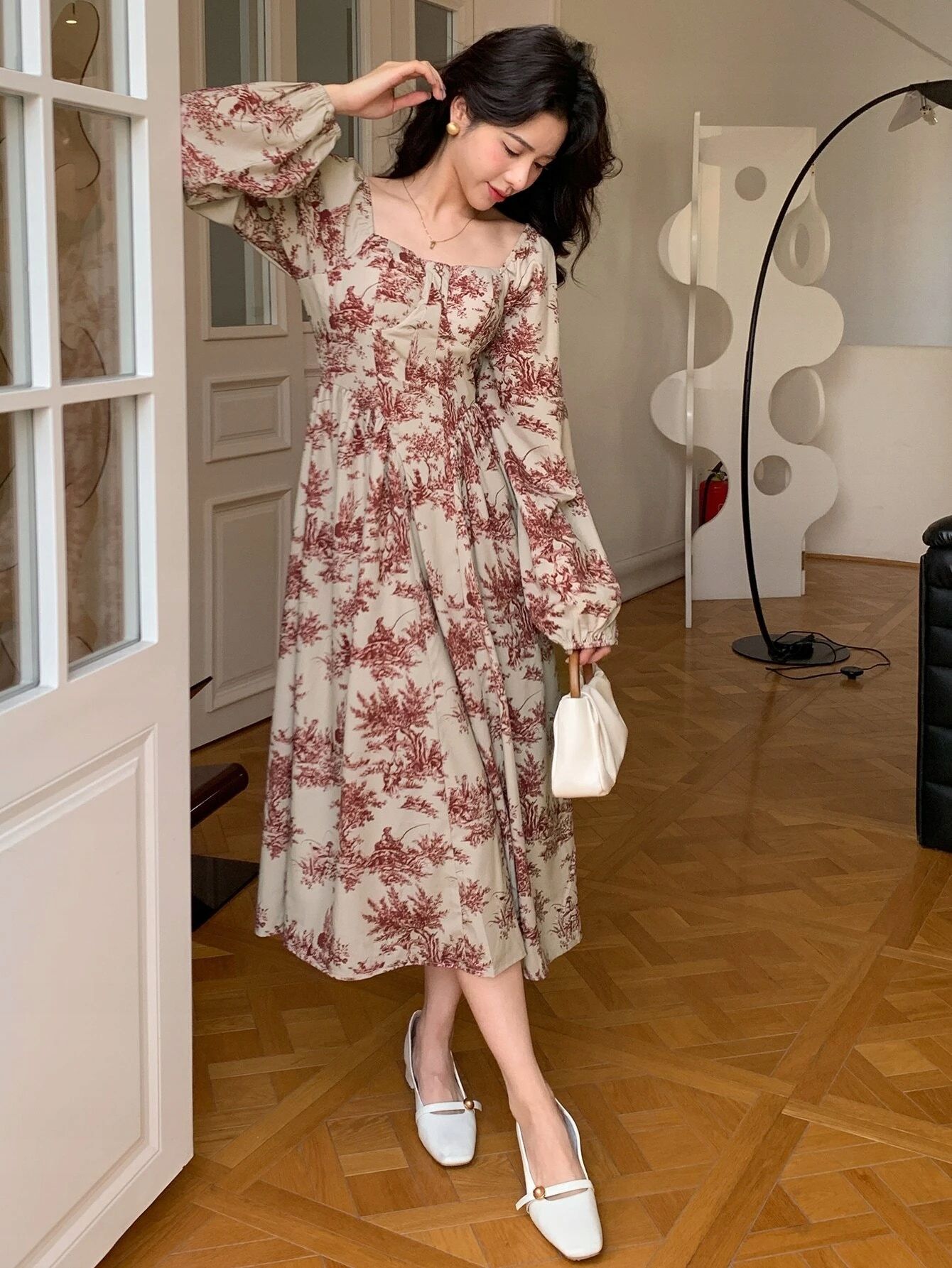 Sukienka Rozkloszowana W Kwiaty Boho Midi Casual Dazy Xs 34