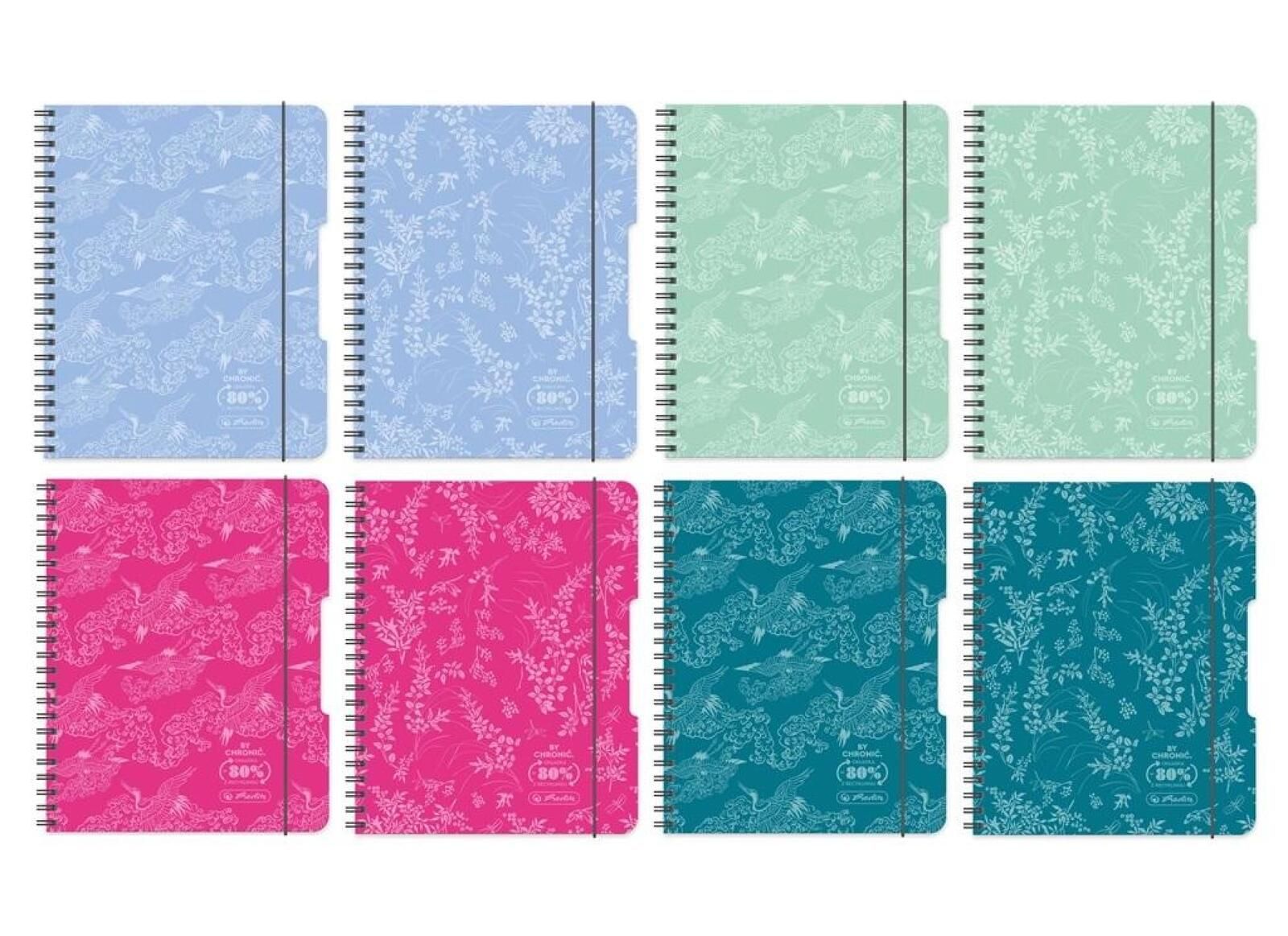 Brulion na spirali B5/80K kratka mix (4szt) HERLITZ folia,250x186 mm