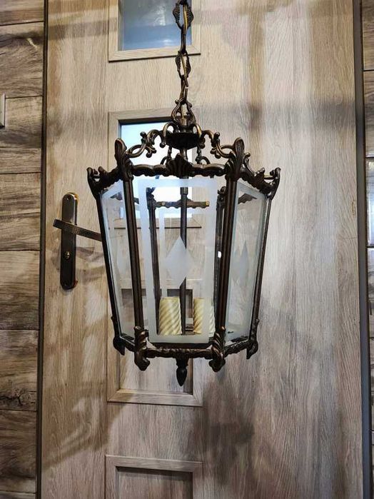 Art deco,mosiężna lampa,latarnia do pokój,hol itp.